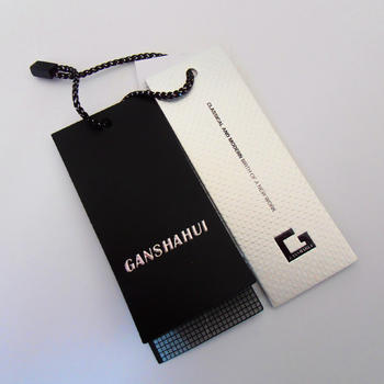 Custom Swing Hang Tags Clothing Garment With Hot Sliver Stamping And Debossing